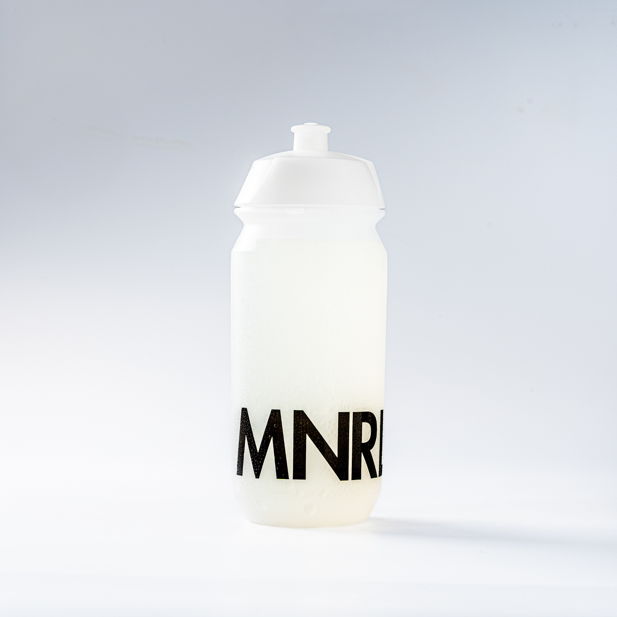 Clear 500ml MNRLS sports bottle with black logo